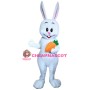 Happy Lightweight White Easter Bunny Mascot Costume
