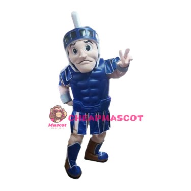 Friendly Lightweight Blue Spartan Trojan Knight Mascot Costume