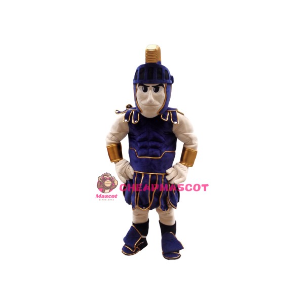 Blue Spartan Trojan Knight Mascot Costume
