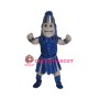 Friendly Blue Spartan Trojan Knight Mascot Costume