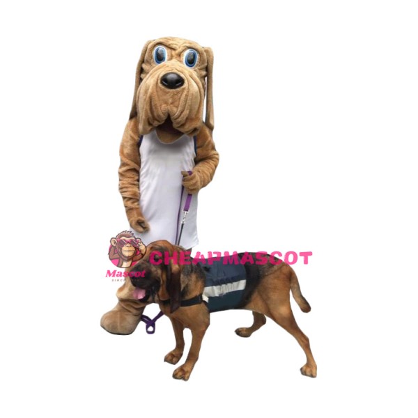Superb Bloodhound Dog Mascot Costume