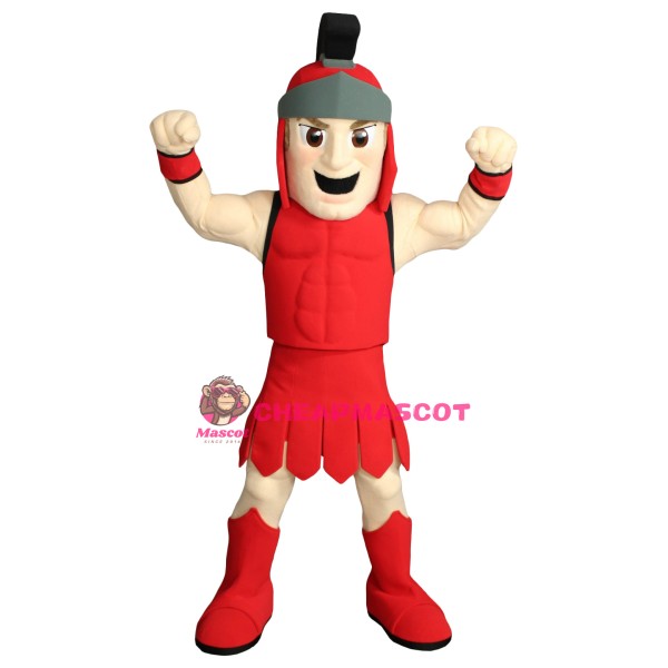 Red Spartan Warrior Mascot Costume