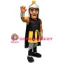 Friendly Black Spartan Warrior Mascot Costume