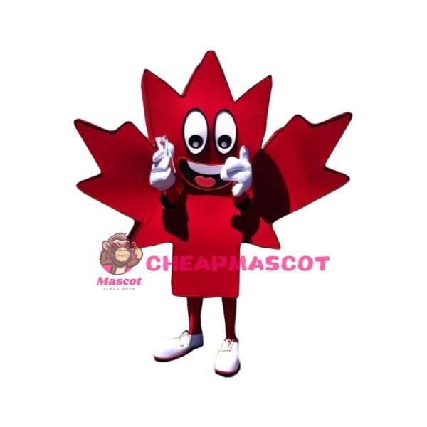 Happy Lightweight Maple Leaf Mascot Costume