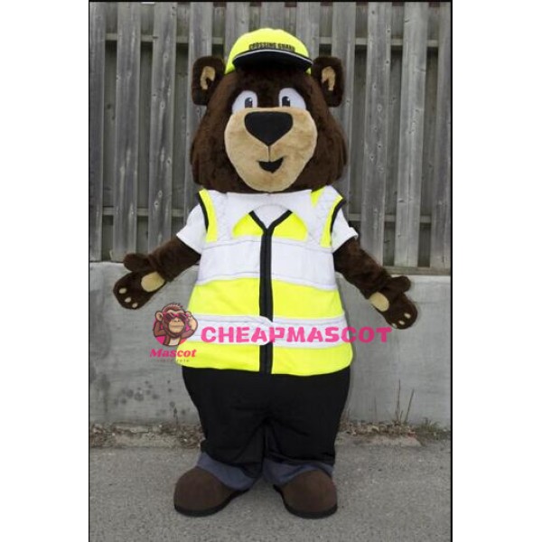 Traffic Police Bear Mascot Costume