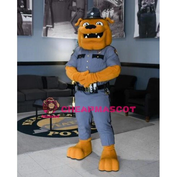 Power Police Bulldog Mascot Costume
