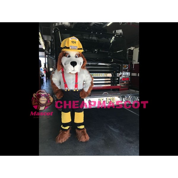 Lovely Fire Dog Mascot Costume