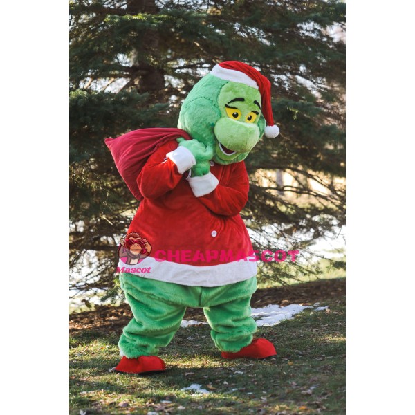Superb Realistic Christmas Grinch Mascot Costume