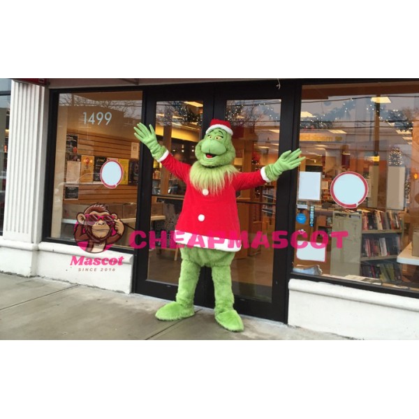 Friendly Christmas Grinch Mascot Costume