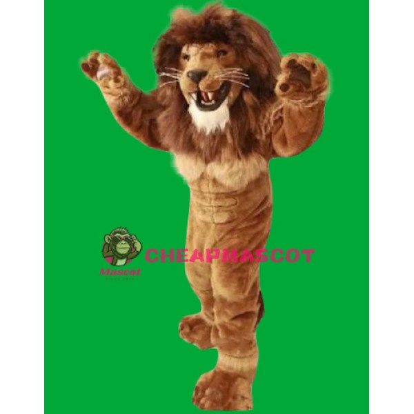 Power Muscular Realistic Lion Mascot Costume