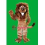 Friendly Muscular Lion Mascot Costume
