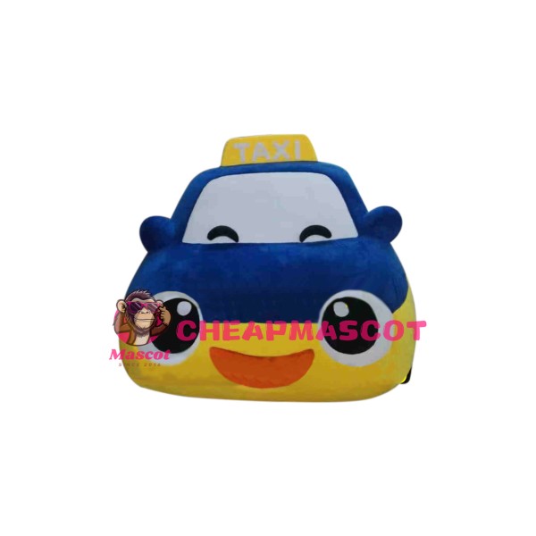 Blue Taxi Car Mascot Costume