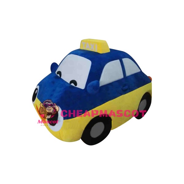 Blue Taxi Car Mascot Costume