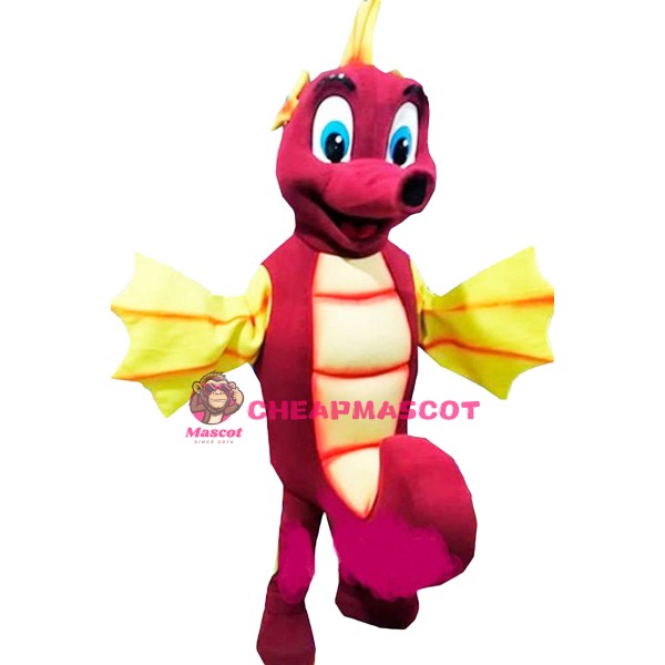 Red Seahorse Mascot Costume