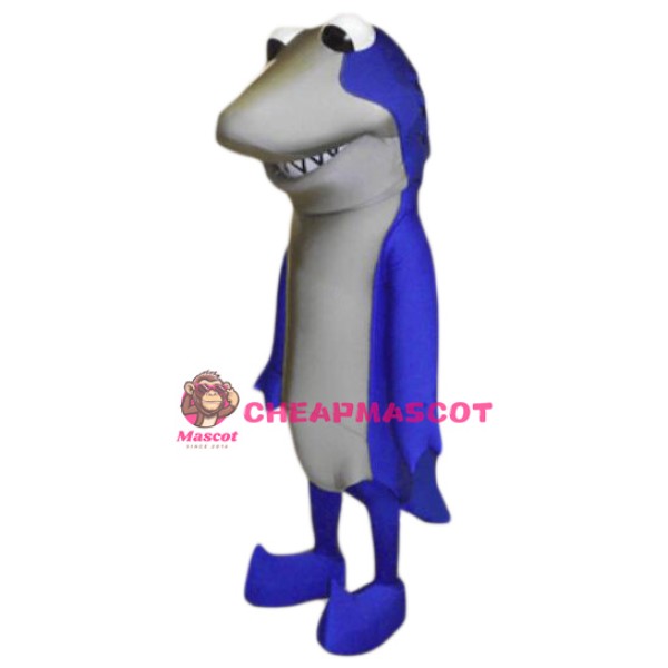 Superb Blue Shark Mascot Costume