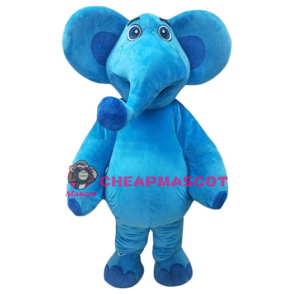 Superb Blue Elephant Mascot Costume