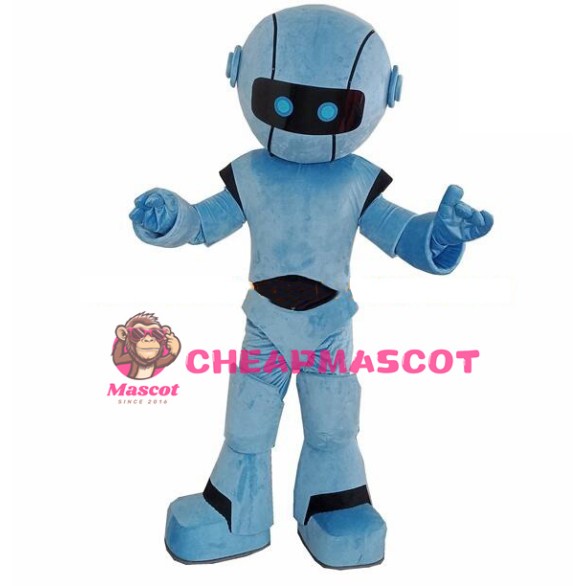 Blue Robot Mascot Costume