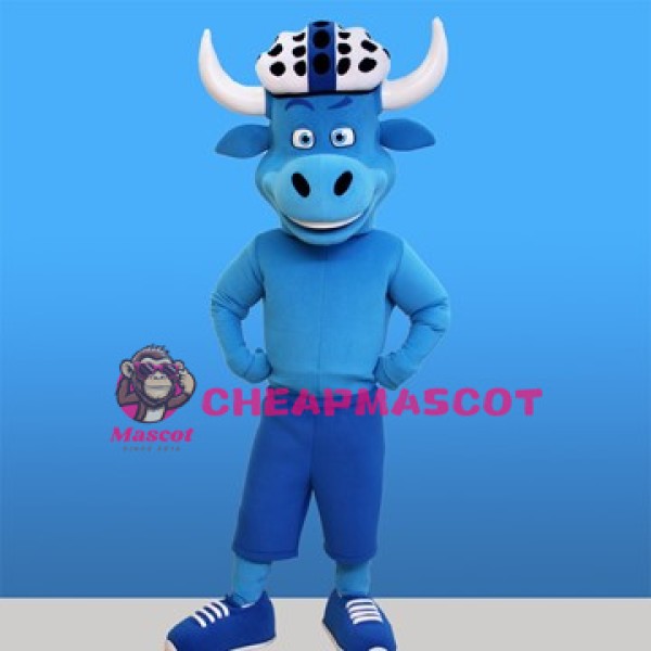 Lovely Blue Bull Mascot Costume