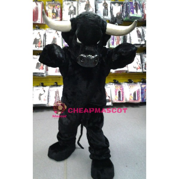 Superb Black Bull Mascot Costume