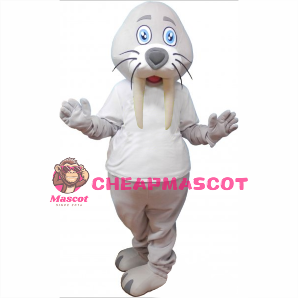 Gray Walrus Mascot Costume