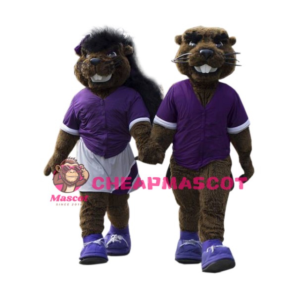Sport Beaver Couple Mascot Costume