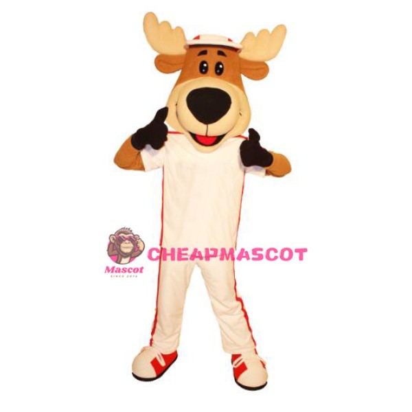 Smiling Lightweight Moose Mascot Costume