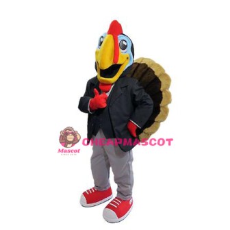 Handsome Turkey Mascot Costume