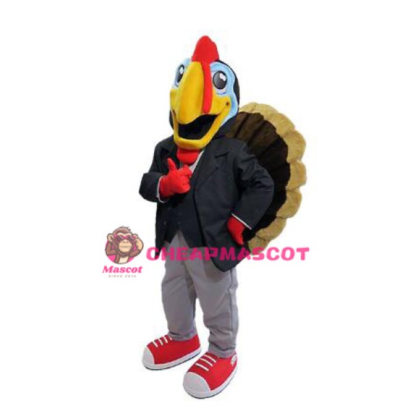 Handsome Turkey Mascot Costume