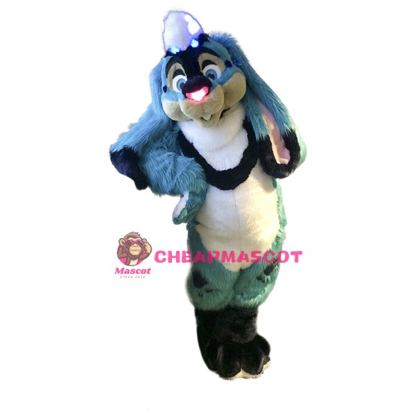 Superb Blue Rabbit Mascot Costume