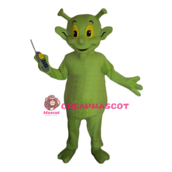 Cute Green Alien Mascot Costume
