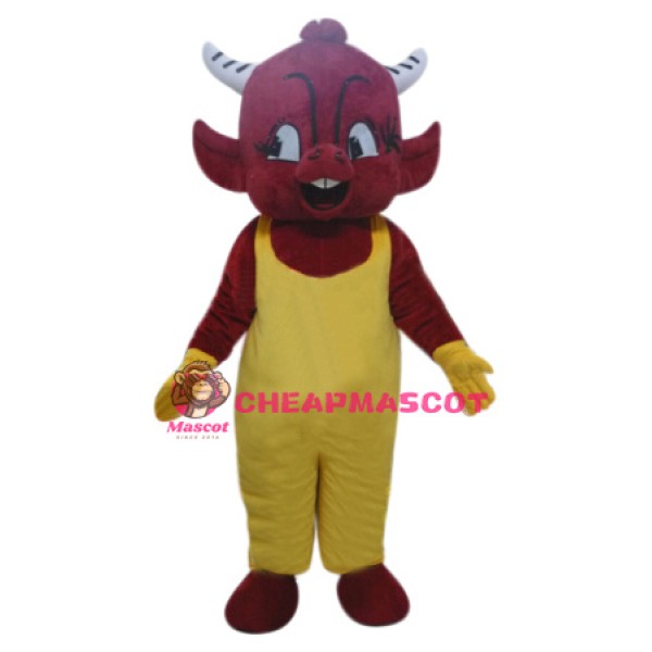 Red Devil Boy Mascot Costume