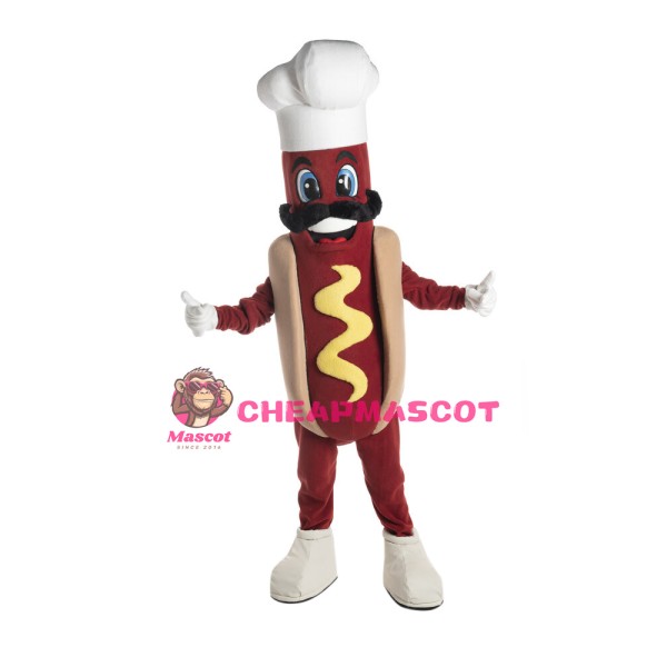 Chef Hot Dog Mascot Costume