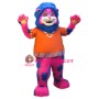 Pink & Blue Lion Mascot Costume