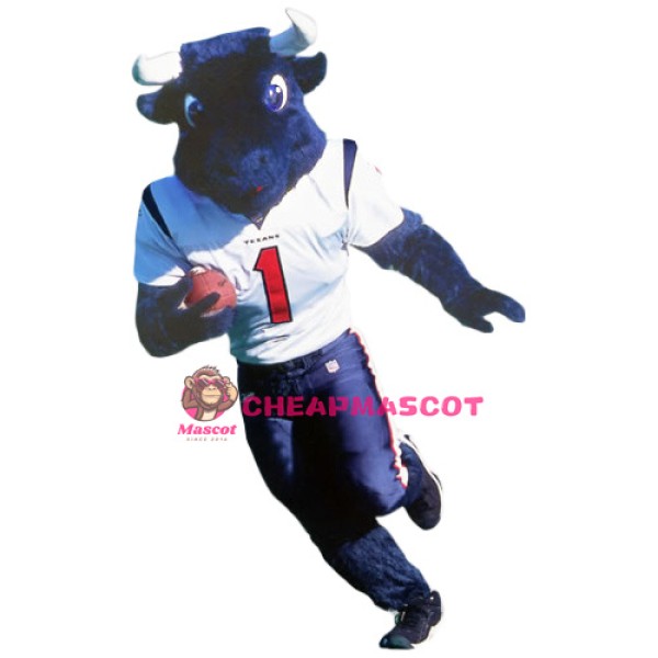 College Sport Blue Bull Mascot Costume