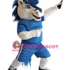 White & Blue Horse Mascot Costume