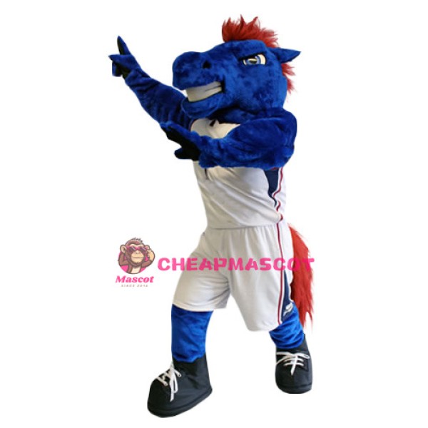 Fierce Lightweight Blue Horse Mascot Costume