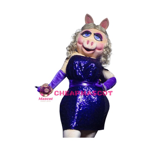 Muppet Piggy's New Sequins Dress Mascot Costume