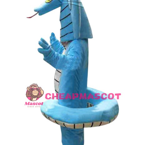 Affordable Blue Snake Mascot Costume