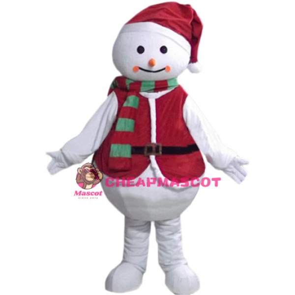 Red Snowman Mascot Costume