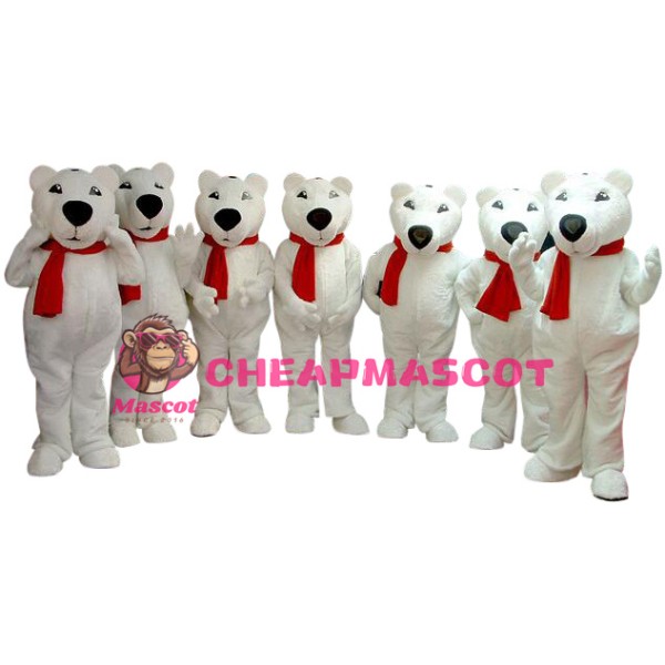 Superb Christmas Polar Bear Mascot Costume