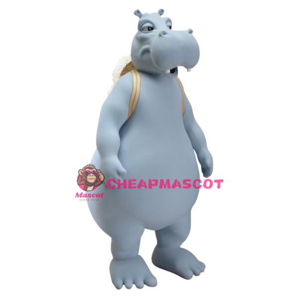 Superb Grey Hippo Mascot Costume
