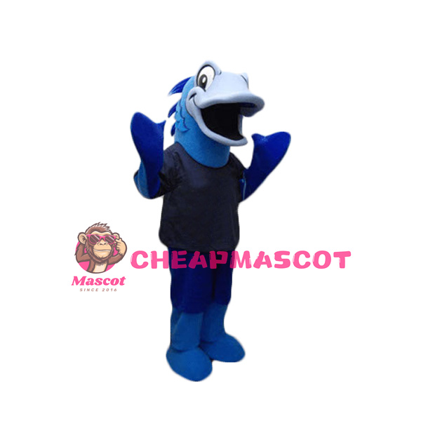 Sport Blue Fish Mascot Costume