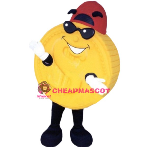 Yellow Coins Mascot Costume