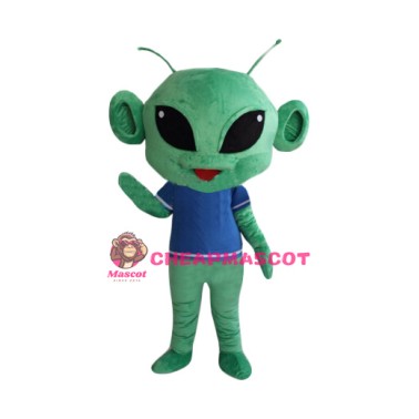 Big Head Green Alien Mascot Costume