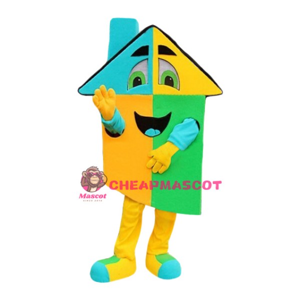 Superb Colorful House Mascot Costume