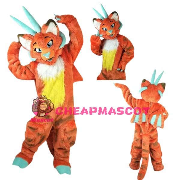 Superb Orange Dragon Mascot Costume