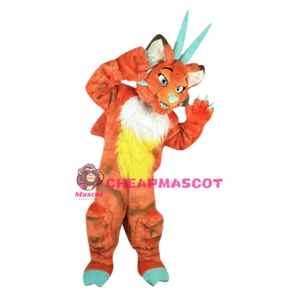 Superb Orange Dragon Mascot Costume