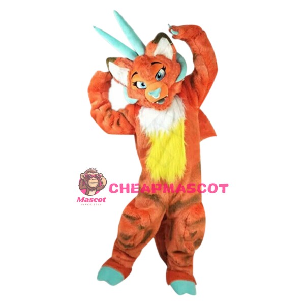 Superb Orange Dragon Mascot Costume