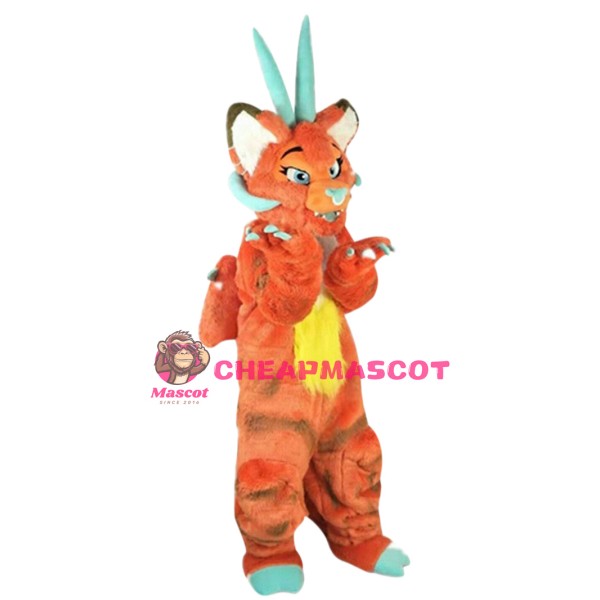 Superb Orange Dragon Mascot Costume
