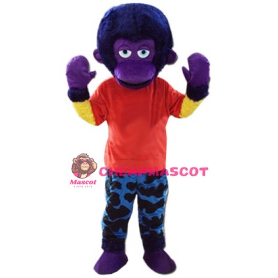 Purple Orangutan Mascot Costume
